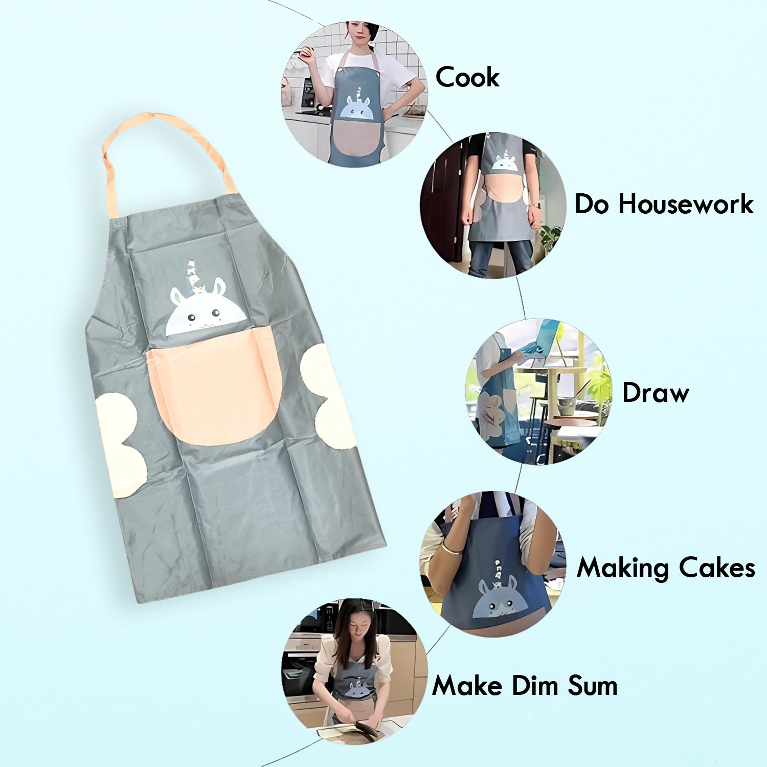 Cute Cartoon Animal Design Kitchen Apron (1 Pc) Cute Cartoon Animal Design Kitchen Apron (1 Pc)